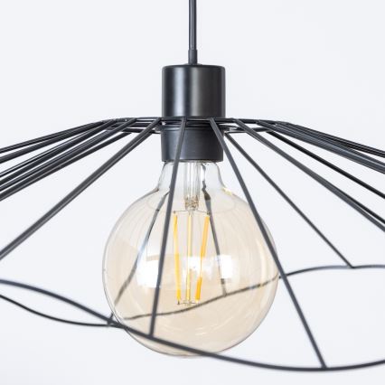 Brilagi - LED Lustr na lanku CERIA WIRE 1xE27/40W/230V pr. 80 cm černá