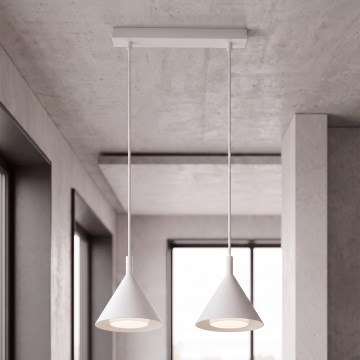 BRILAGI - LED Lustr na lanku CONE DOUBLE 2xGX53/15W/230V bílá