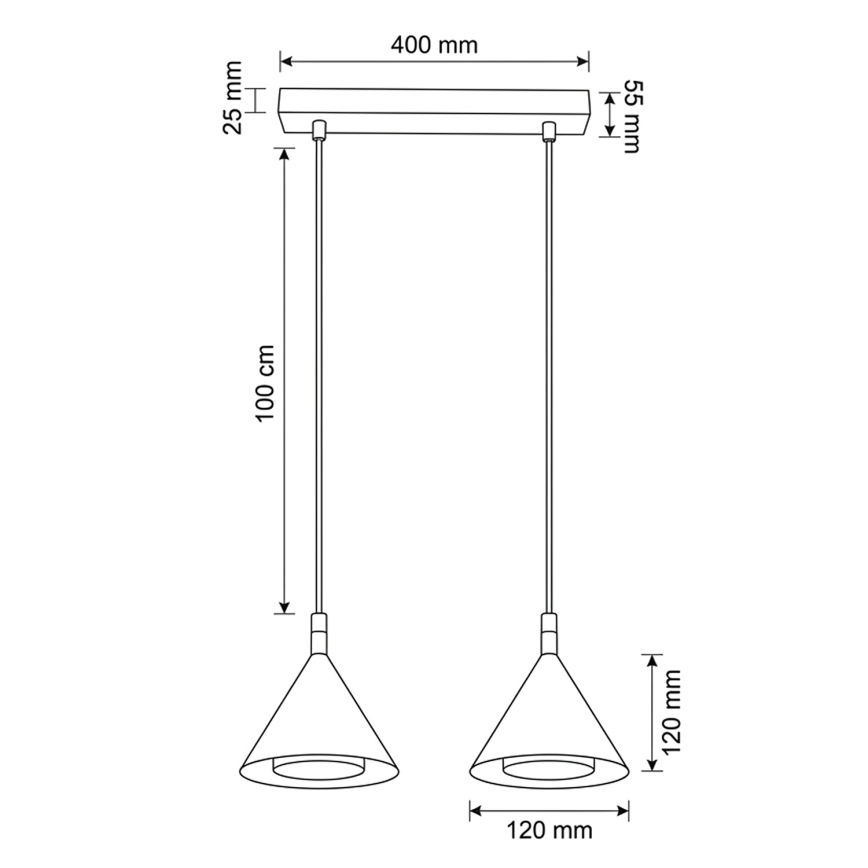 BRILAGI - LED Lustr na lanku CONE DOUBLE 2xGX53/15W/230V bílá