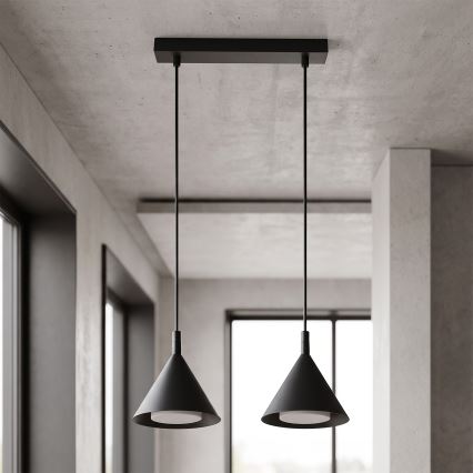 BRILAGI - LED Lustr na lanku CONE DOUBLE 2xGX53/15W/230V černá