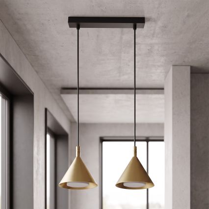 BRILAGI - LED Lustr na lanku CONE DOUBLE 2xGX53/15W/230V zlatá