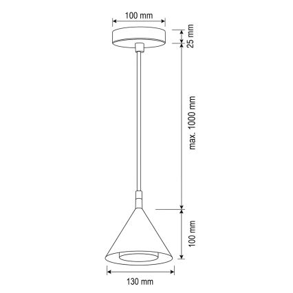 BRILAGI - LED Lustr na lanku CONE SINGLE 1xGX53/15W/230V bílá