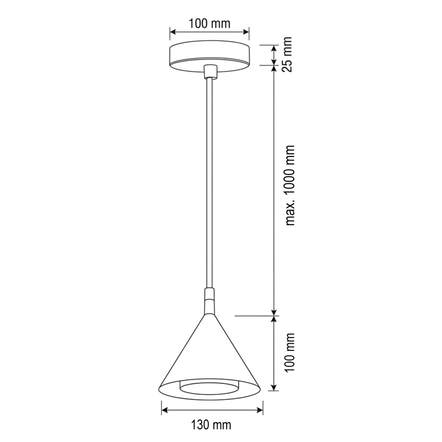 BRILAGI - LED Lustr na lanku CONE SINGLE 1xGX53/15W/230V bílá
