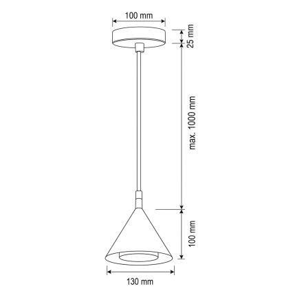 BRILAGI - LED Lustr na lanku CONE SINGLE 1xGX53/15W/230V černá