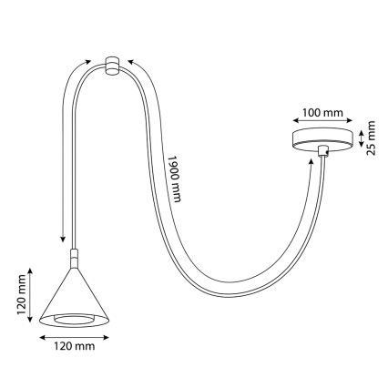 BRILAGI - LED Lustr na lanku CONE SINGLE SPIDER 1xGX53/15W/230V bílá