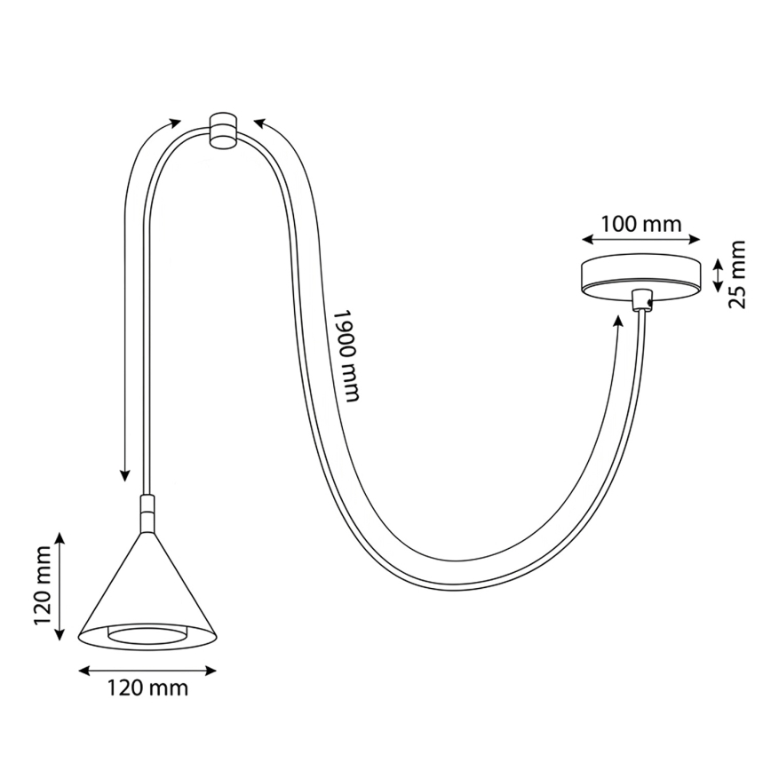 BRILAGI - LED Lustr na lanku CONE SINGLE SPIDER 1xGX53/15W/230V černá