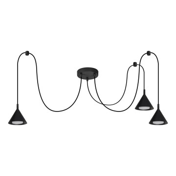BRILAGI - LED Lustr na lanku CONE TRIPLE SPIDER 3xGX53/15W/230V černá