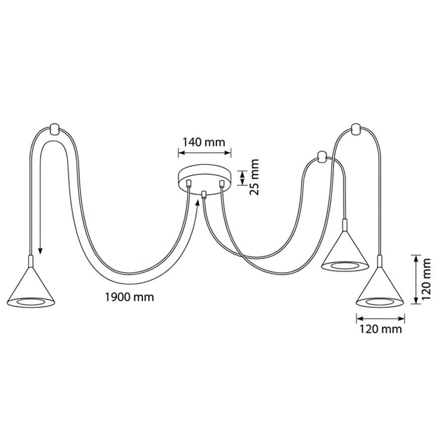 BRILAGI - LED Lustr na lanku CONE TRIPLE SPIDER 3xGX53/15W/230V černá