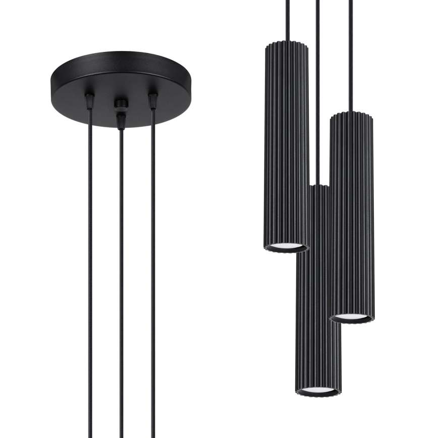 Brilagi - LED Lustr na lanku CRESTO 3xGU10/10W/230V černá