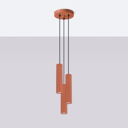 Brilagi - LED Lustr na lanku CRESTO 3xGU10/10W/230V červená