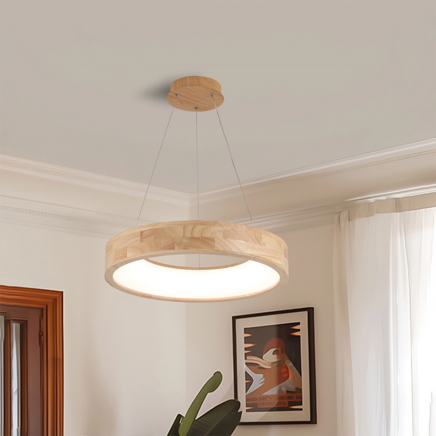 Brilagi - LED Lustr na lanku FALCON WOOD LED/30W/230V 3000/4000/6000K pr. 45 cm dřevo