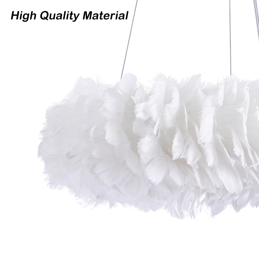 Brilagi - LED Lustr na lanku FEATHER 3xE27/40W/230V + 3xLED/3W pr. 40 cm bílá