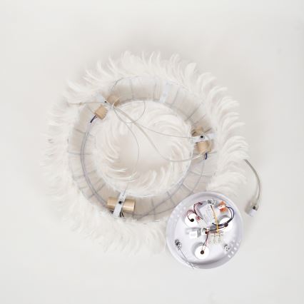 Brilagi - LED Lustr na lanku FEATHER 3xE27/40W/230V + 3xLED/3W pr. 40 cm bílá