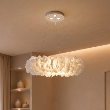 Brilagi - LED Lustr na lanku FEATHER 3xE27/40W/230V + 3xLED/3W pr. 50 cm bílá