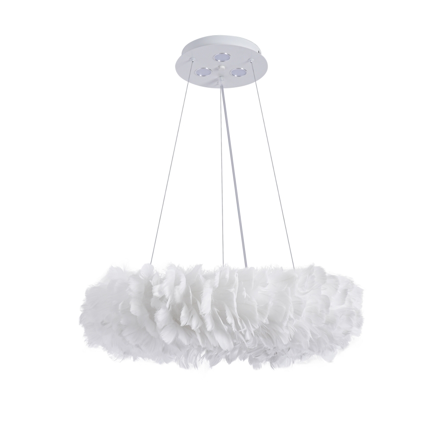 Brilagi - LED Lustr na lanku FEATHER 3xE27/40W/230V + 3xLED/3W pr. 50 cm bílá