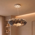 Brilagi - LED Lustr na lanku FEATHER 3xE27/40W/230V + 3xLED/3W pr. 50 cm šedá