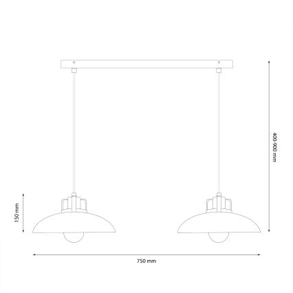 Brilagi - LED Lustr na lanku FLAMENGO 2xE27/60W/230V zelená