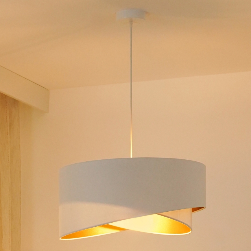 Brilagi - LED Lustr na lanku LYRA 1xE27/15W/230V bílá/zlatá