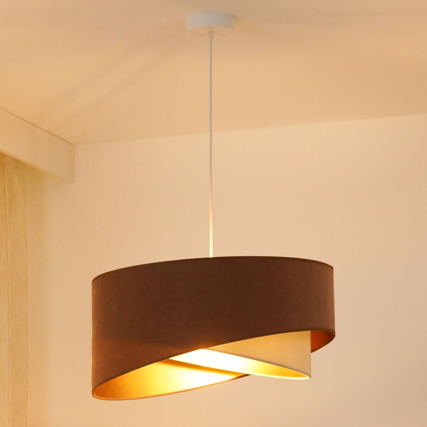 Brilagi - LED Lustr na lanku LYRA 1xE27/15W/230V hnědá/krémová/zlatá