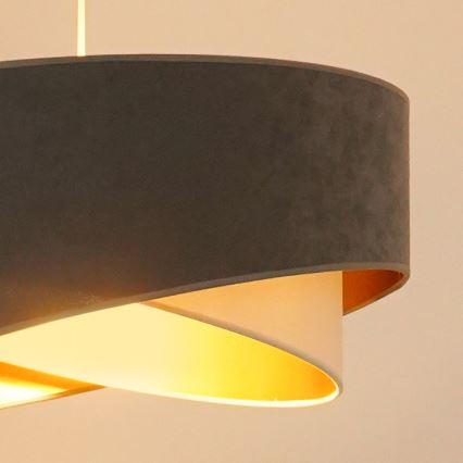 Brilagi - LED Lustr na lanku LYRA 1xE27/15W/230V šedá/krémová/zlatá