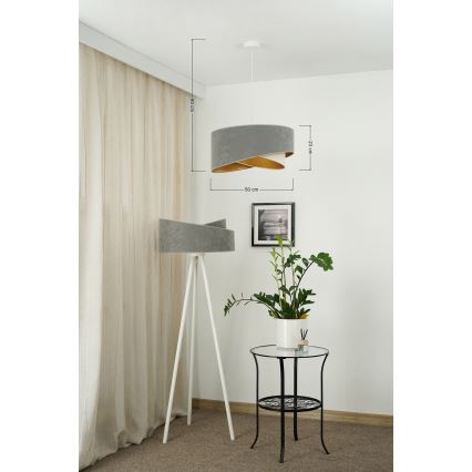 Brilagi - LED Lustr na lanku LYRA 1xE27/15W/230V šedá/krémová/zlatá
