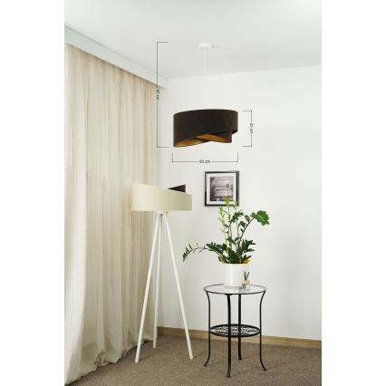 Brilagi - LED Lustr na lanku LYRA 1xE27/15W/230V tmavě hnědá/zlatá