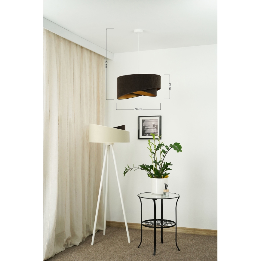 Brilagi - LED Lustr na lanku LYRA 1xE27/15W/230V tmavě hnědá/zlatá