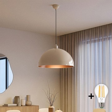 Brilagi - LED Lustr na lanku METALO 1xE27/40W/230V pr. 40 cm béžová/měděná