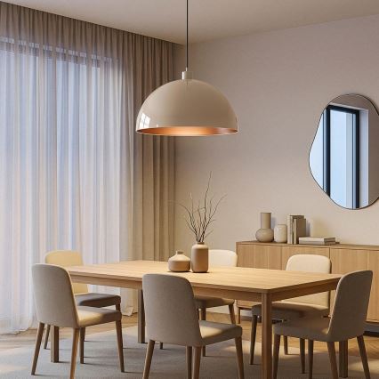 Brilagi - LED Lustr na lanku METALO 1xE27/40W/230V pr. 40 cm béžová/měděná