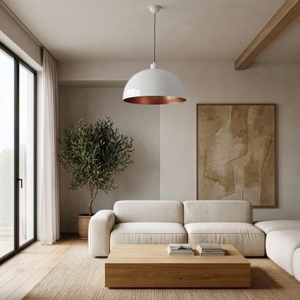 Brilagi - LED Lustr na lanku METALO 1xE27/40W/230V pr. 40 cm bílá/měděná