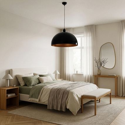 Brilagi - LED Lustr na lanku METALO 1xE27/40W/230V pr. 40 cm černá/měděná