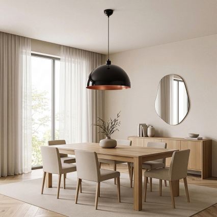 Brilagi - LED Lustr na lanku METALO 1xE27/40W/230V pr. 40 cm černá/měděná