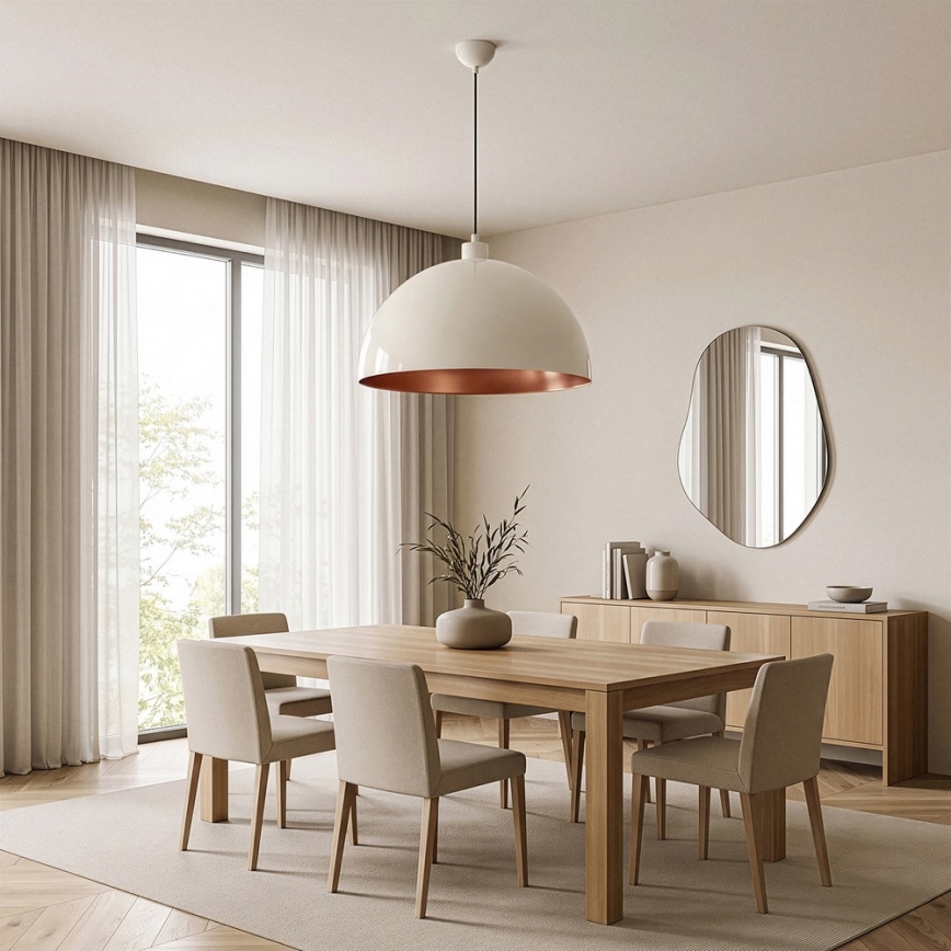 Brilagi - LED Lustr na lanku METALO 1xE27/40W/230V pr. 60 cm béžová/měděná