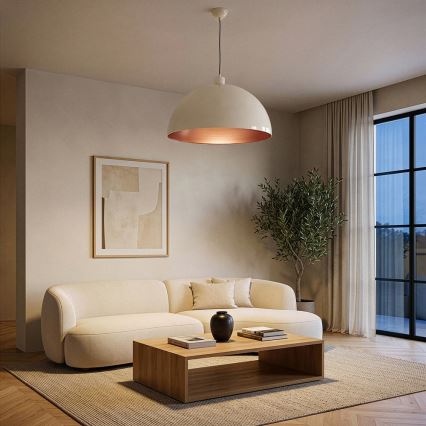 Brilagi - LED Lustr na lanku METALO 1xE27/40W/230V pr. 60 cm béžová/měděná