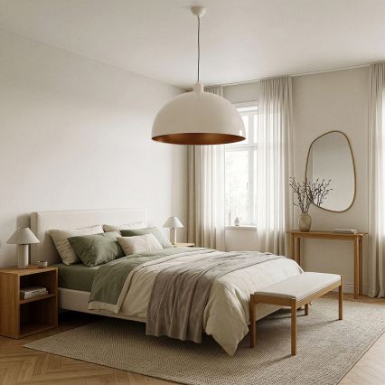 Brilagi - LED Lustr na lanku METALO 1xE27/40W/230V pr. 60 cm béžová/měděná