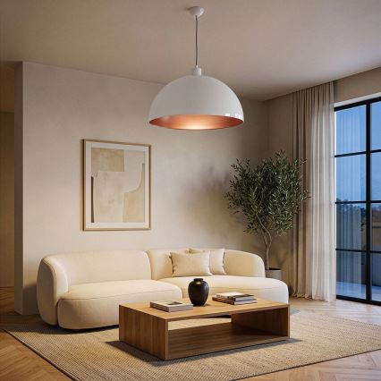 Brilagi - LED Lustr na lanku METALO 1xE27/40W/230V pr. 60 cm bílá/měděná