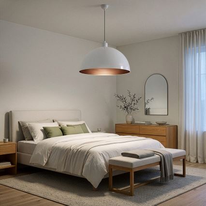 Brilagi - LED Lustr na lanku METALO 1xE27/40W/230V pr. 60 cm bílá/měděná