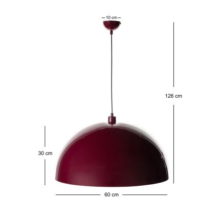 Brilagi - LED Lustr na lanku METALO 1xE27/40W/230V pr. 60 cm burgundy/měděná