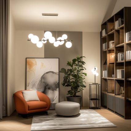 Brilagi - LED Lustr na lanku MILLA 10xG9/3W/230V černý chrom/bílá