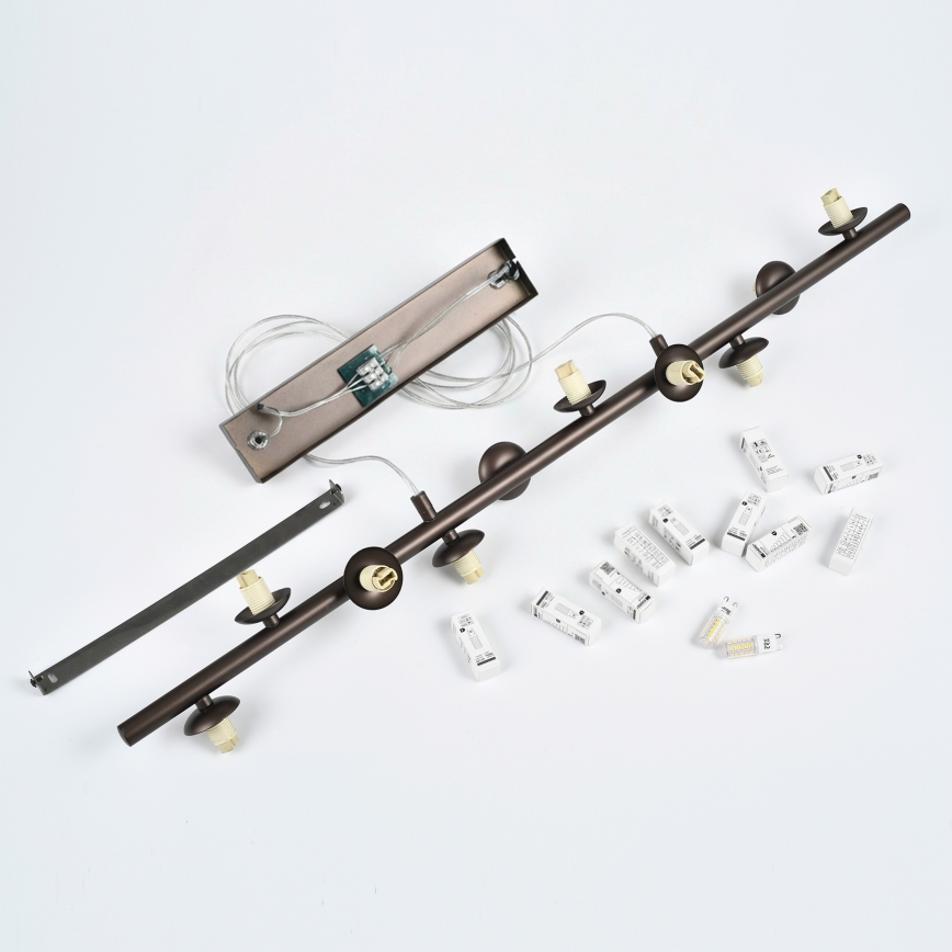 Brilagi - LED Lustr na lanku MILLA 10xG9/3W/230V hnědá/kouřová hnědá