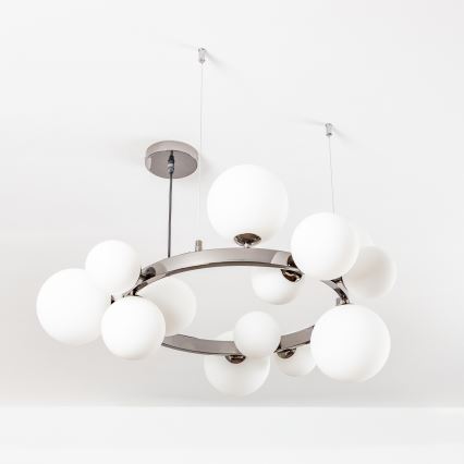 Brilagi - LED Lustr na lanku MILLA 15xG9/3W/230V černý chrom/bílá