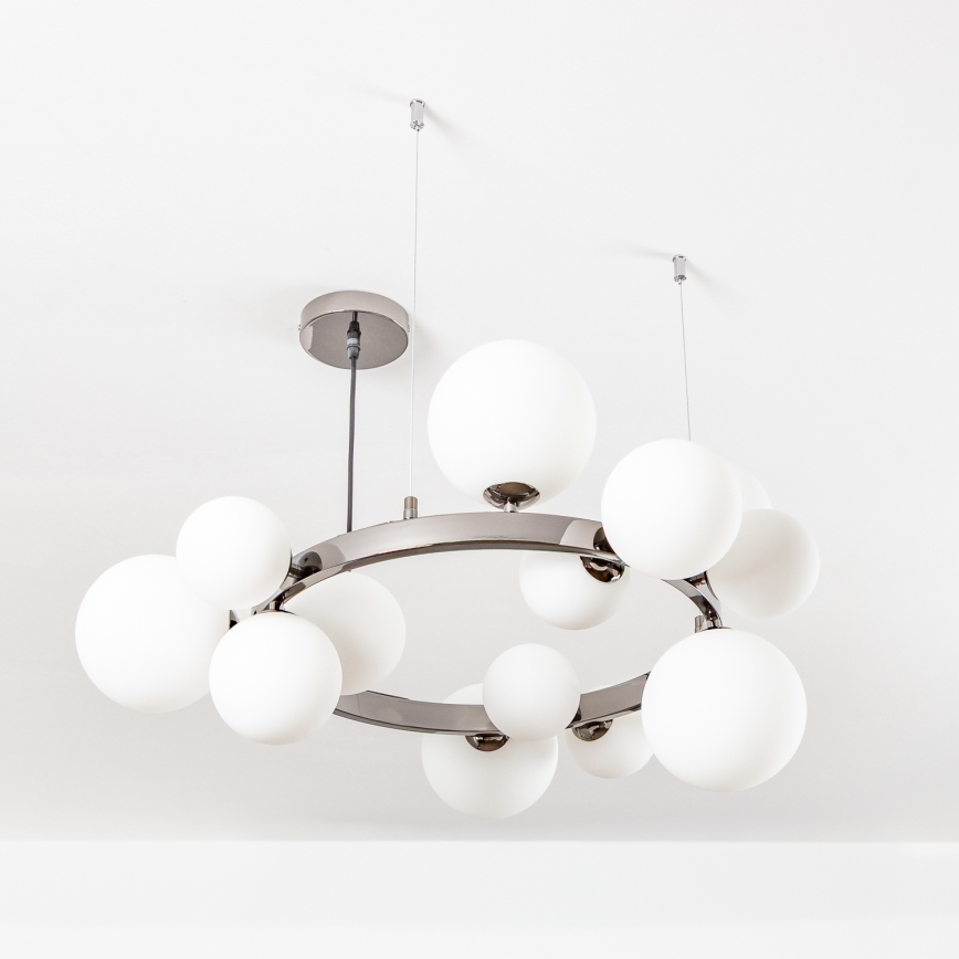 Brilagi - LED Lustr na lanku MILLA 15xG9/3W/230V černý chrom/bílá