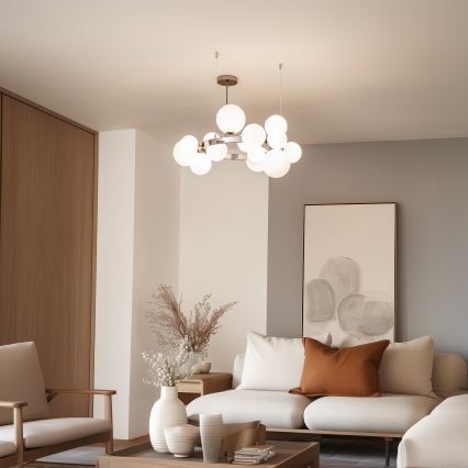 Brilagi - LED Lustr na lanku MILLA 15xG9/3W/230V černý chrom/bílá