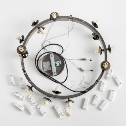 Brilagi - LED Lustr na lanku MILLA 15xG9/3W/230V černý chrom/bílá