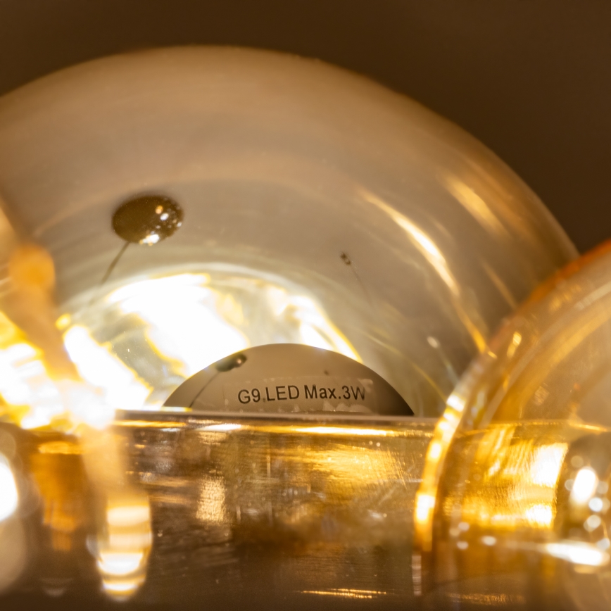 Brilagi - LED Lustr na lanku MILLA 15xG9/3W/230V černý chrom/zlatá