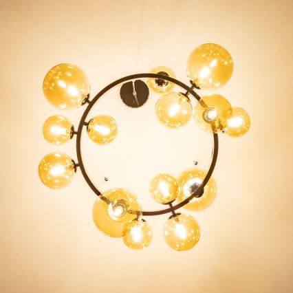 Brilagi - LED Lustr na lanku MILLA 15xG9/3W/230V černý chrom/zlatá