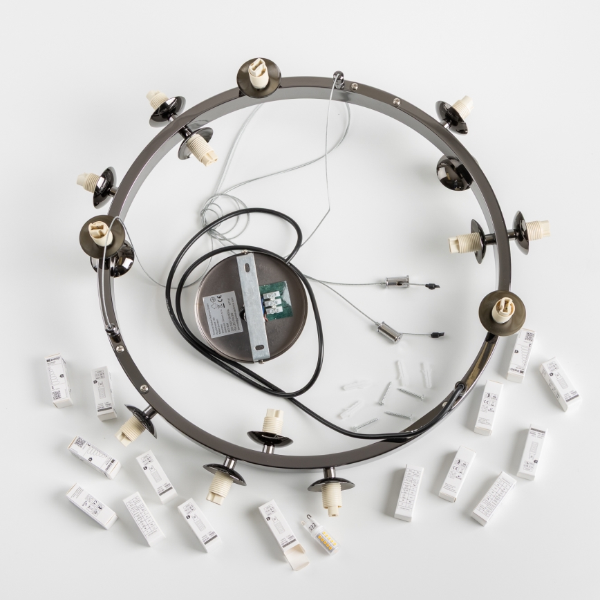 Brilagi - LED Lustr na lanku MILLA 15xG9/3W/230V lesklý chrom/bílá