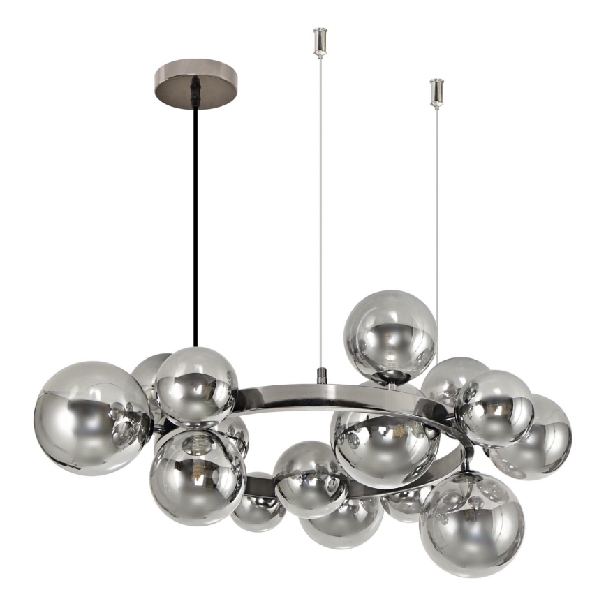 Brilagi - LED Lustr na lanku MILLA 15xG9/3W/230V lesklý chrom/kouřová
