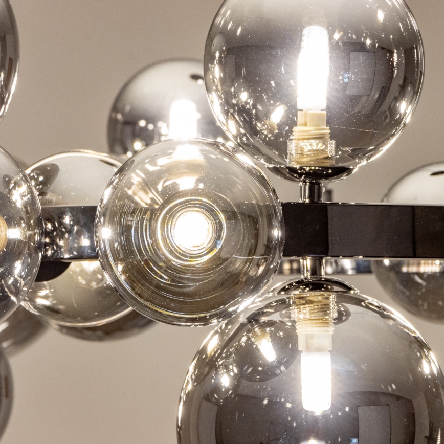 Brilagi - LED Lustr na lanku MILLA 15xG9/3W/230V lesklý chrom/kouřová