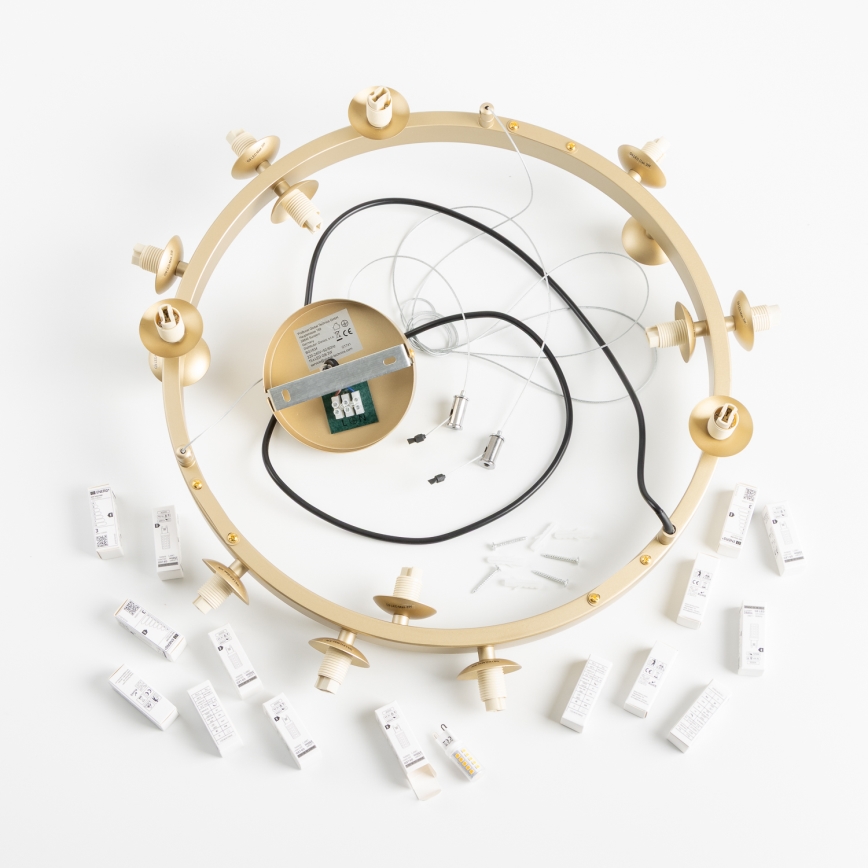 Brilagi - LED Lustr na lanku MILLA 15xG9/3W/230V zlatá/bílá